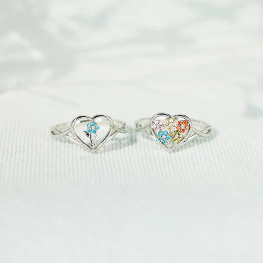 Flower Heart Ring