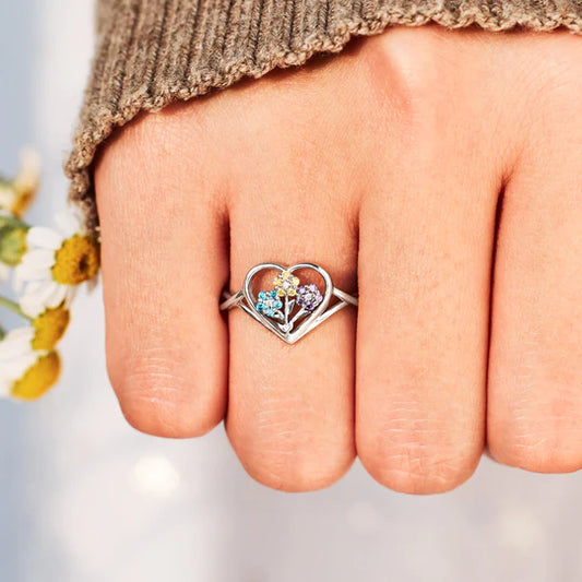 Flower Heart Ring