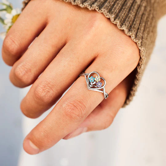 Flower Heart Ring