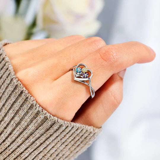 Flower Heart Ring