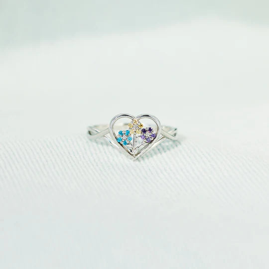 Flower Heart Ring