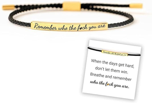 Remember Who The F♡ck You Are Motivational Tube Bracelet