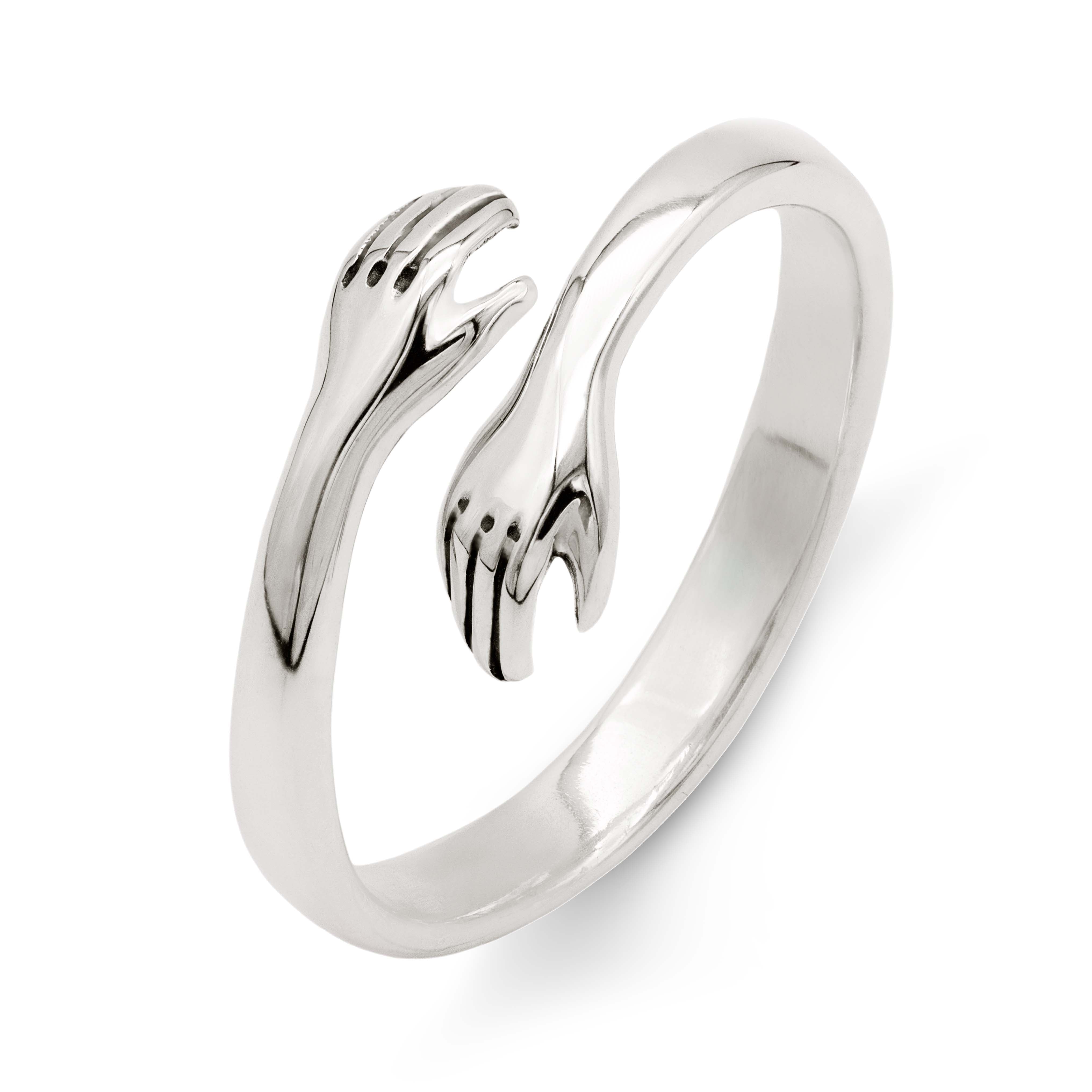 Stainless Steel Hug Ring Color Silver & Black For Unisex Pack Of 2 | eBay